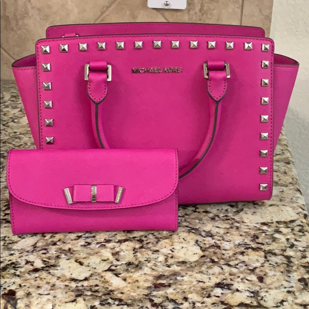 Michael Kors studded purse.                Sold